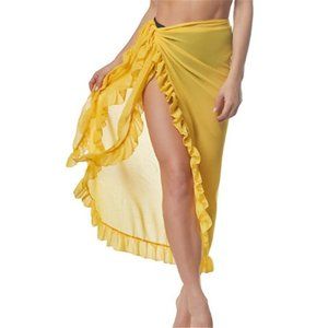 A Yellow Beauty Women's Swimwear Cover Up Swim Shorts Sarong Wrap Comfy OSFA  Hi
